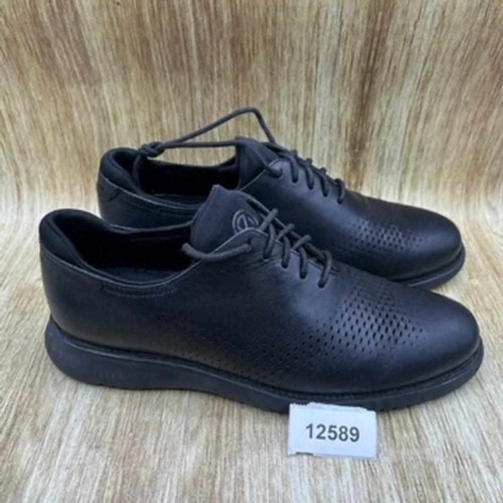 Cole Haan 2.Zerogrand Men's Size 9 W Laser Lined Black Oxford Leather C23832